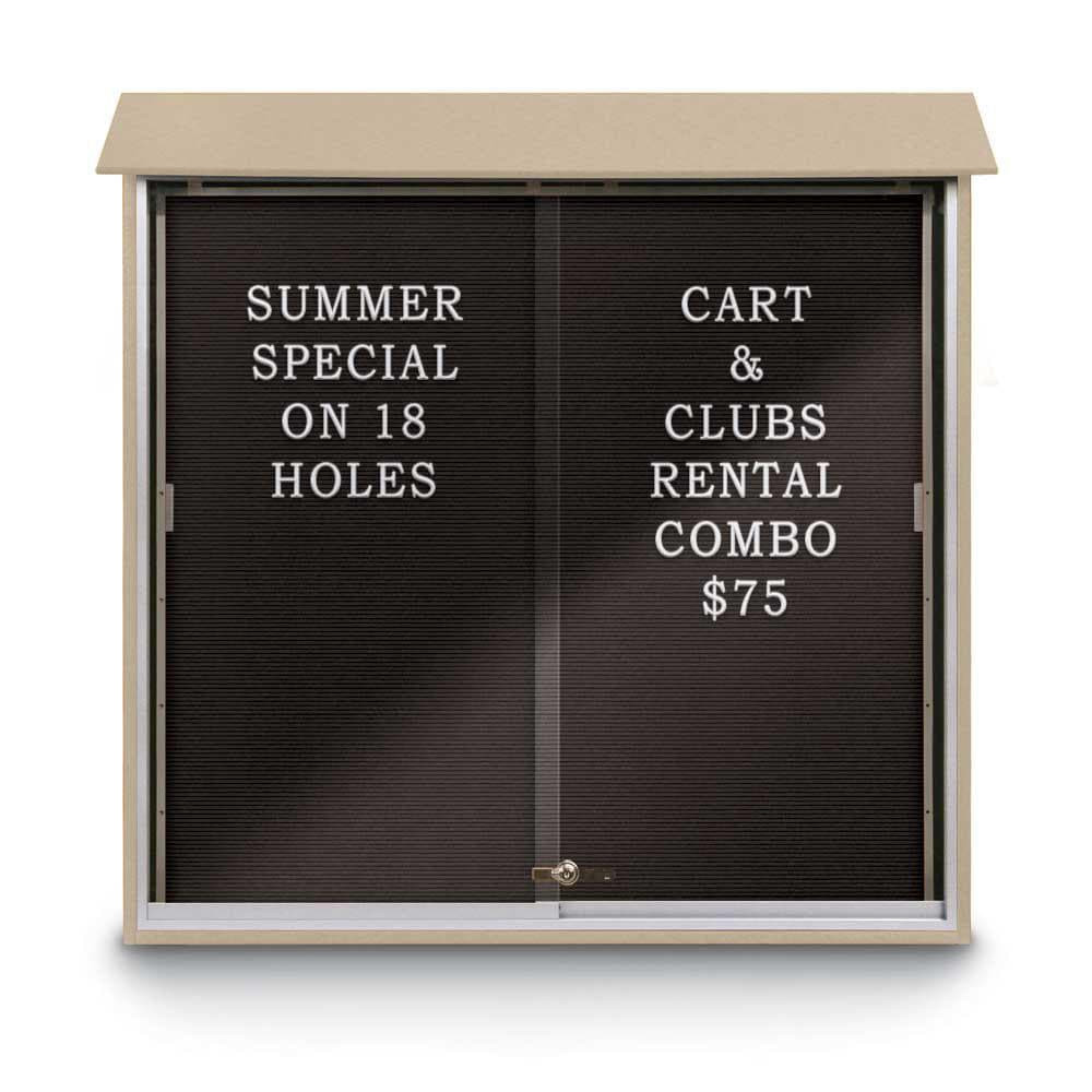 United Visual Products UVMC4848LB-SAND Enclosed Letter Board: 48" Wide, 48" High, Recycled Plastics, Sand