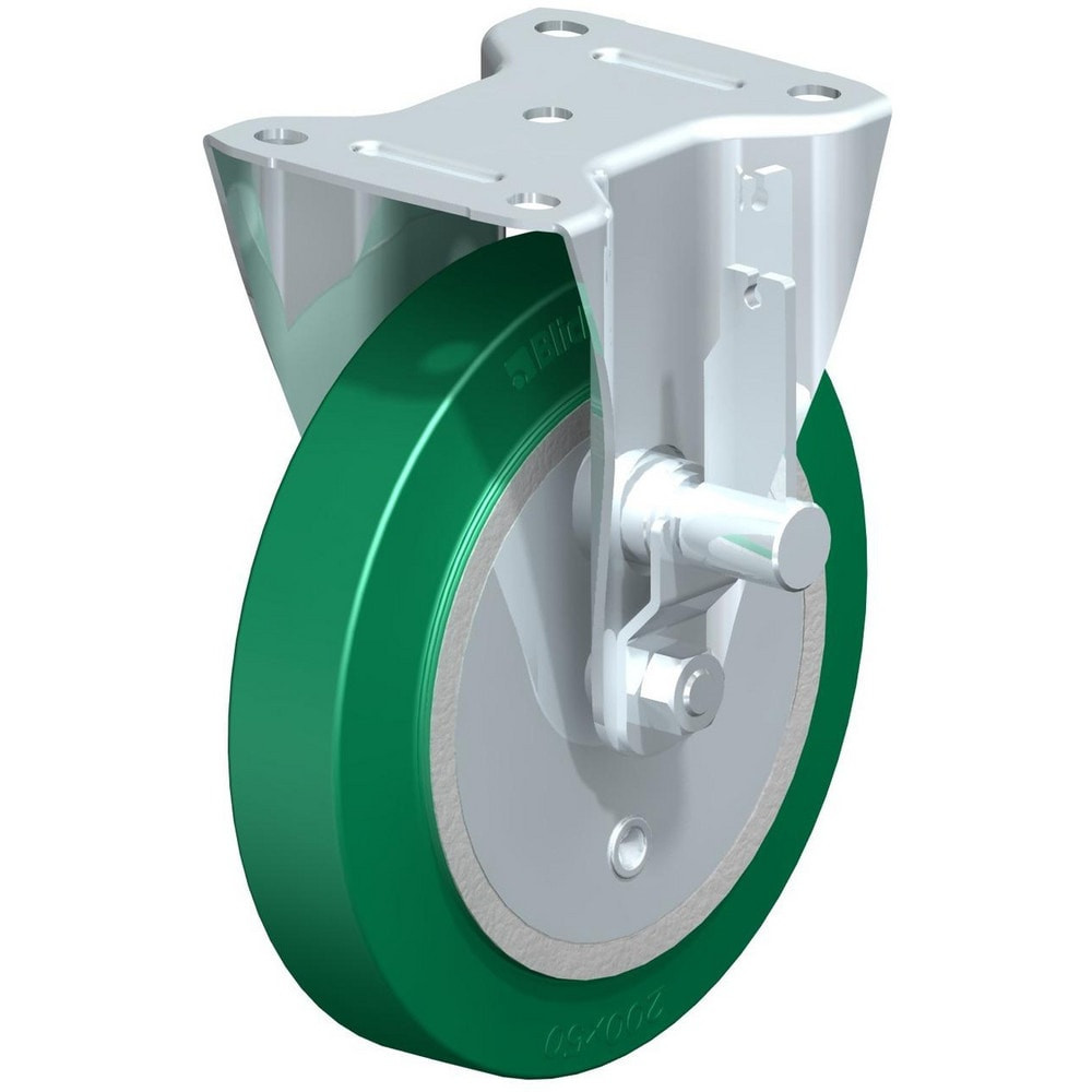 Blickle 913555 Top Plate Casters; Mount Type: Plate ; Number of Wheels: 1.000 ; Wheel Diameter (Inch): 8 ; Wheel Material: Polyurethane ; Wheel Width (Inch): 2 ; Wheel Color: Green