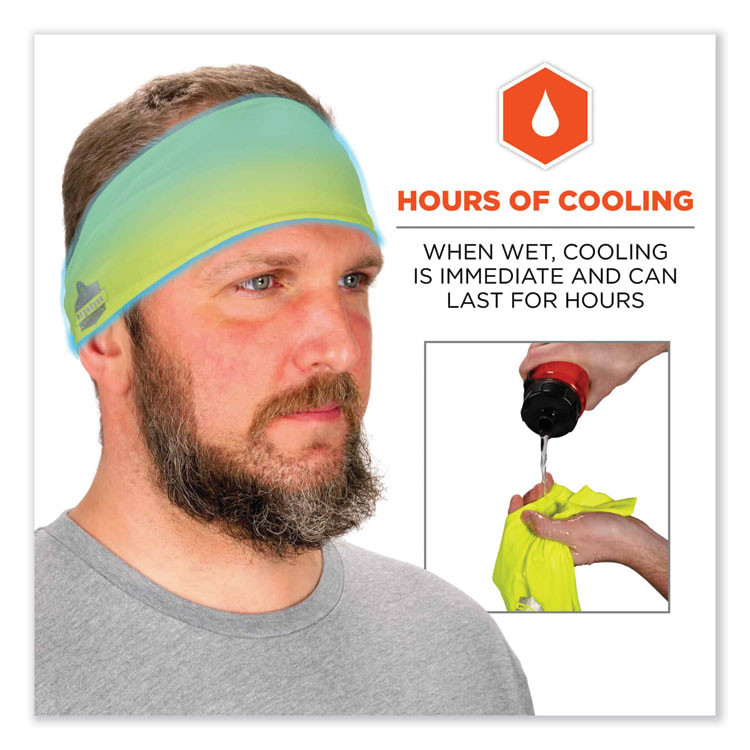 TENACIOUS HOLDINGS, INC. ergodyne® 12703 Chill-Its 6634 Performance Knit Cooling Headband, Polyester/Spandex, One Size Fits Most, Lime