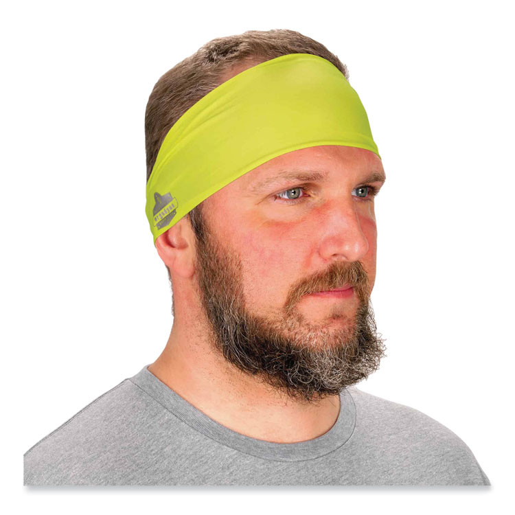 TENACIOUS HOLDINGS, INC. ergodyne® 12703 Chill-Its 6634 Performance Knit Cooling Headband, Polyester/Spandex, One Size Fits Most, Lime