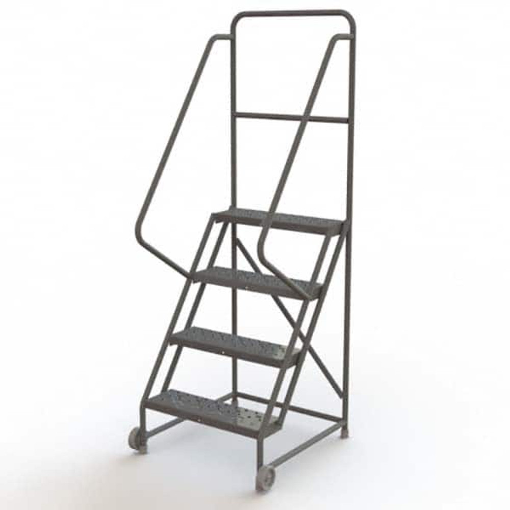 TRI-ARC KDTF104246 Steel Tilt & Roll Rolling Ladder: 4 Step