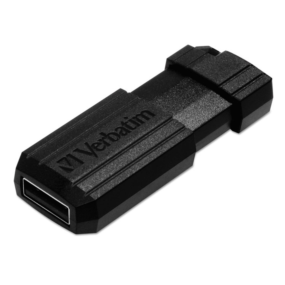 VERBATIM CORPORATION 49063 PinStripe USB 2.0 Flash Drive, 16 GB, Black