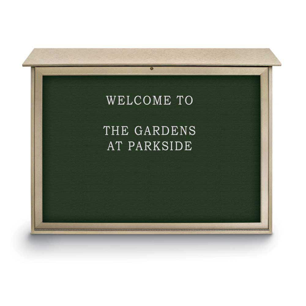 United Visual Products UVSDB4530LB-SAN Enclosed Letter Board: 45" Wide, 30" High, Recycled Plastics, Sand