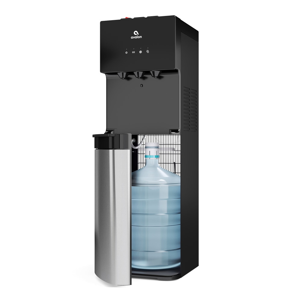 Enjoy crisp, refreshing drinks day or night with this water dispenser. The stainless-steel cabinet offers a sleek look, and dual filtration helps ensure pure water with every pour.  Dispenses water at 3 temperatures to suit a variety of refreshments.  Choose from ice water, room-temperature water and hot water.  Push-button spouts make releasing water a snap.  9in of space below the spouts provides ample room for your mugs and glasses.  Bottleless design filters tap water to eliminate the need for constant refilling and lifting.  NSF-certified activated carbon filter and sediment filter remove chlorine, lead, rust and bacteria to ensure purity and refreshing flavor.  Self-cleaning design reduces time spent on maintenance.  Nightlight illuminates the spouts in the dark.  Safety lock on the hot water faucet helps keep children safe.  Backed by the manufacturers 1-year limited warranty.  Eco-conscious choice - has one or more meaningful eco-attributes or eco-labels.  ENERGY STAR certified - meets federal guidelines for energy efficiency.  UL Claim Validation - UL environmental claim validations lend third-party credibility to single-attribute environmental claims.  Energy efficient - designed to use less energy than alternative products, potentially helping you save money and reduce your carbon footprint.  Reusable & avoids disposables - designed to be used repeatedly, helping you avoid single-use disposables and potentially save money.  Helps Avoid Waste - Designed for extended use, helping reduce or eliminate material use and potentially save money.