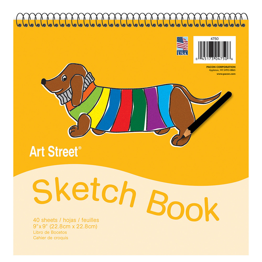 PACON CORPORATION Art Street 4750  Sketch Book, 9in x 9in, 40 Sheets, White