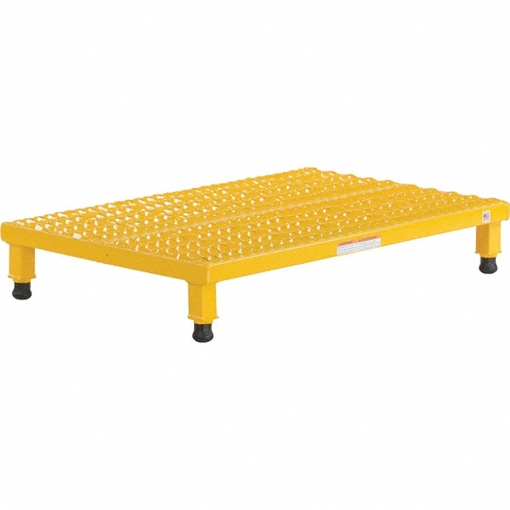 Vestil AHW-L-2436 Step Stand Stool: 5" OAH, 24" OAW, 1 Step, Steel, Yellow