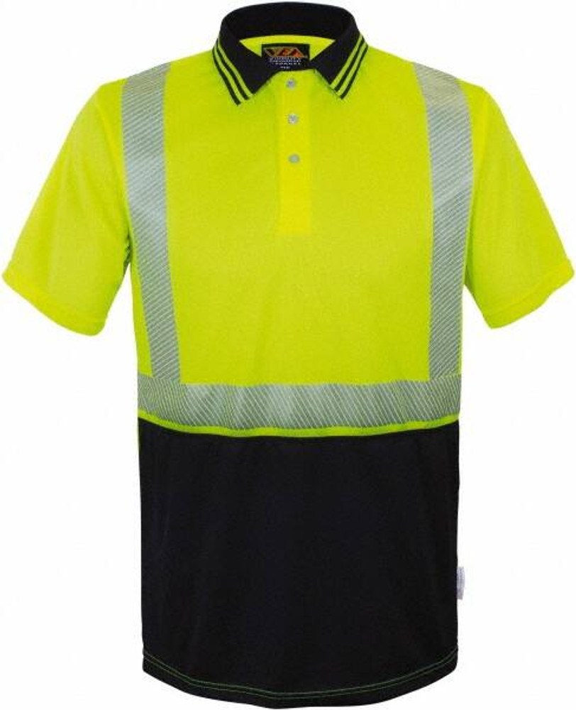 Reflective Apparel Factory 302CTLB5X Work Shirt: High-Visibility, 5X-Large, Polyester, Black & High-Visibility Lime