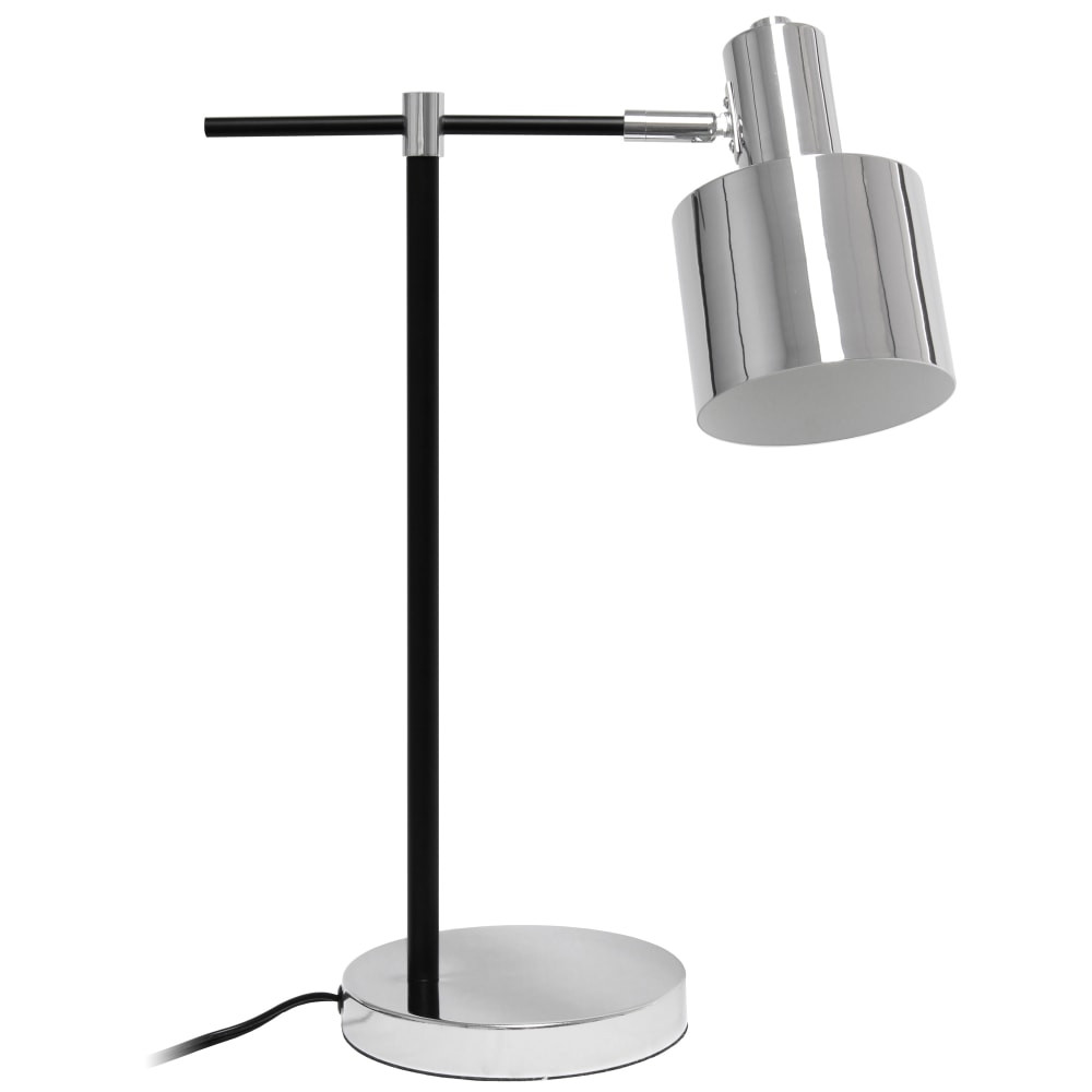 ALL THE RAGES INC LHT-4001-CH Lalia Home Mid-Century Modern Metal Table Lamp, Chrome Shade/Black Base