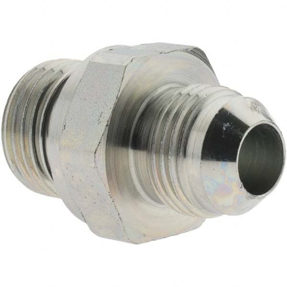 Parker -16417-6 Steel Flared Tube Adapter: 1/2" Tube OD, 1/2-14 Thread, 37 ° Flared Angle