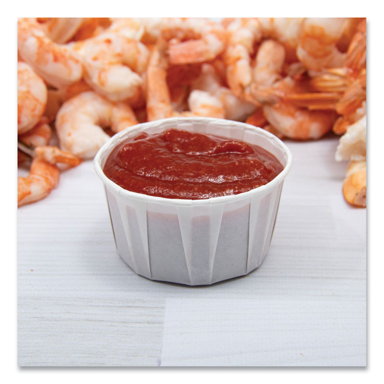 DART SOLO® 325 Paper Portion Cups, 3.25 oz, White, 250/Bag, 20 Bags/Carton