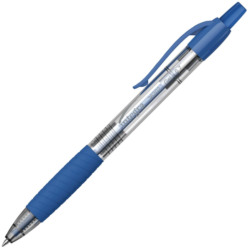 SP RICHARDS Integra 36202  Retractable 0.7mm Gel Pen - 0.7 mm Pen Point Size - Blue Gel-based Ink - 12 / Dozen