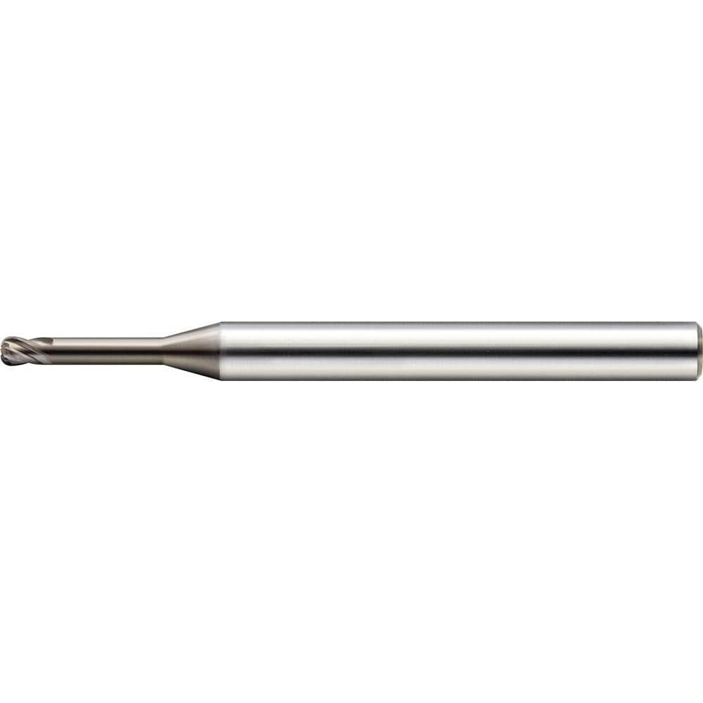 US Union Tool 2225007 Corner Radius End Mill: 1.00 mm Dia, 0.80 mm LOC, 30 deg Helix, HMG Coated, Corner Radius End, Centercutting Series HGLRS