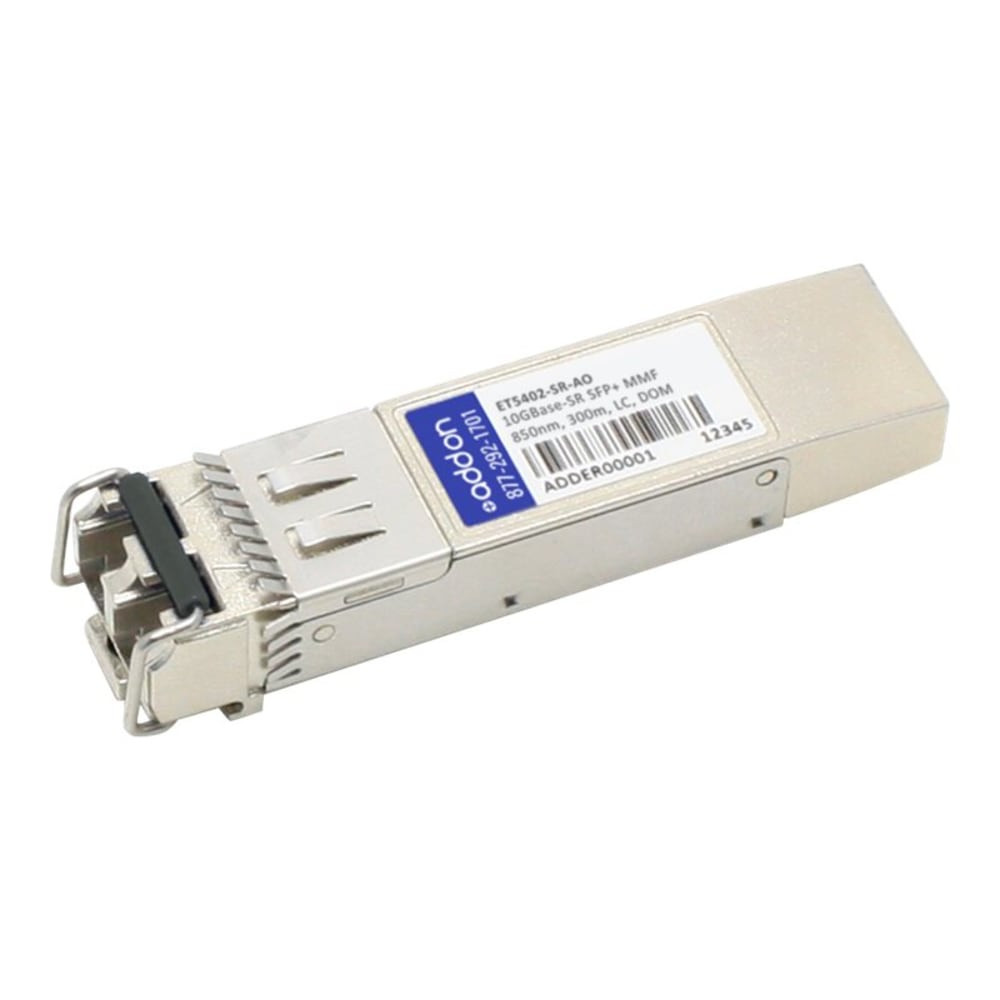 ADD-ON COMPUTER PERIPHERALS, INC. AddOn ET5402-SR-AO  EdgecorE ET5402-SR Compatible SFP+ Transceiver - SFP+ transceiver module (equivalent to: Edge-Core ET5402-SR) - 10 GigE - 10GBase-SR - LC multi-mode - up to 984 ft - 850 nm