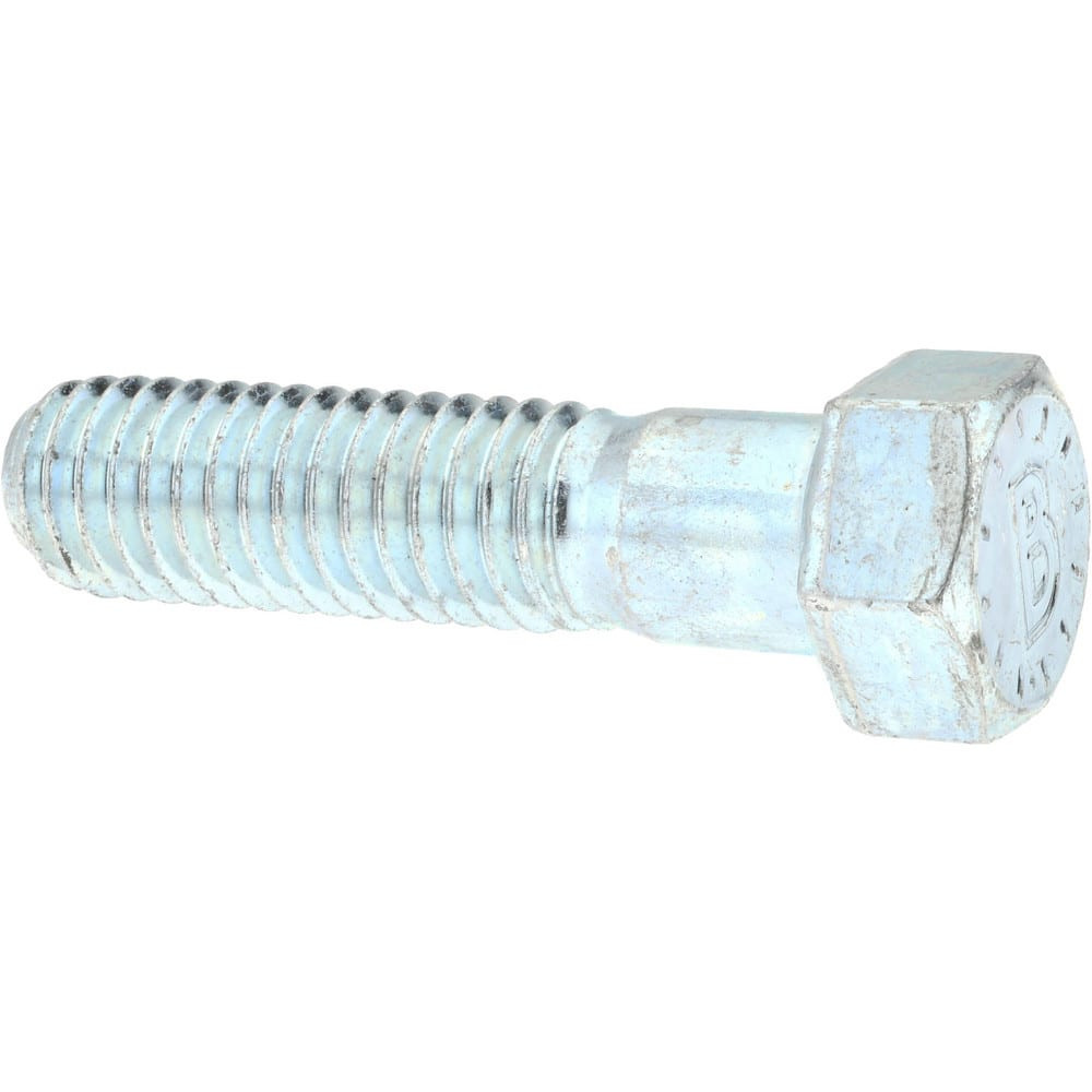 Bowmalloy 36087 Hex Head Cap Screw: 7/16-14 x 3", Grade 9 Alloy Steel, Zinc-Plated Clear Chromate