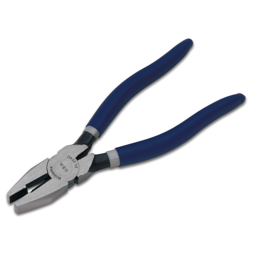 Williams PL-205C Pliers; Jaw Type: Lineman's ; Handle Color: Blue ; Handle Material: Double Dip ; Insulated: No ; Tether Style: Not Tether Capable ; Non-sparking: No