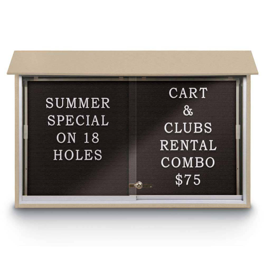 United Visual Products UVMC4530LB-CEDA Enclosed Letter Board: 45" Wide, 30" High, Recylyed Plastics, Cedar