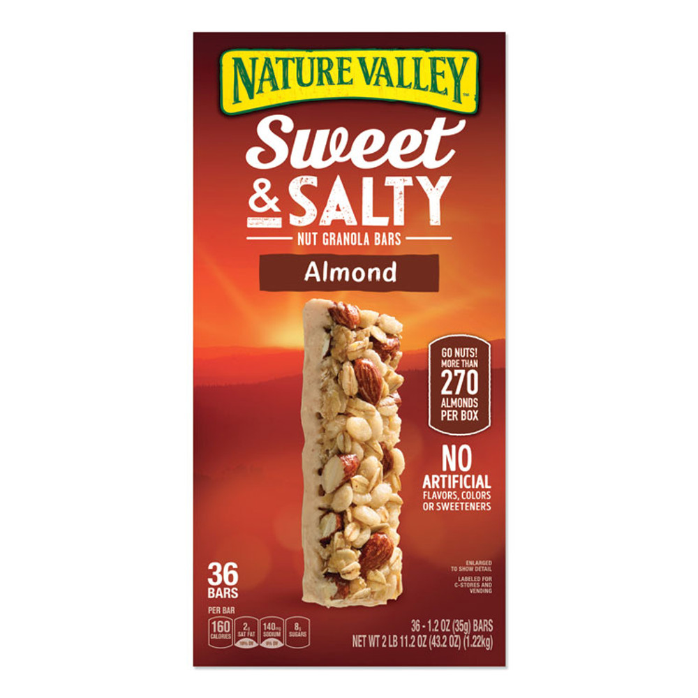 GENERAL MILLS Nature Valley® GEM10413 Granola Bars, Sweet and Salty Almond, 1.2 oz Pouch, 36/Box