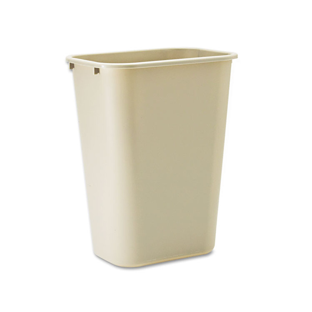 RUBBERMAID COMMERCIAL PROD. 295700BG Deskside Plastic Wastebasket, 10.25 gal, Plastic, Beige