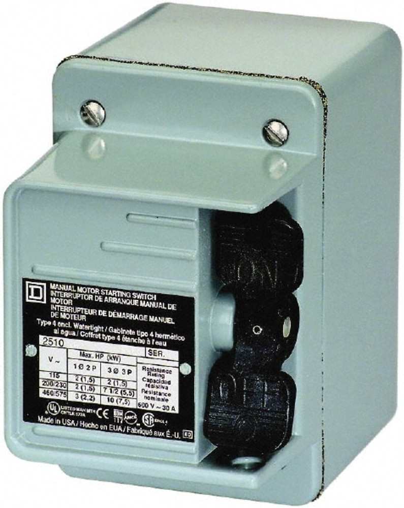 Square D 2510KW6 3 Poles, 30 Amp, NEMA, Enclosed Toggle Manual Motor Starter