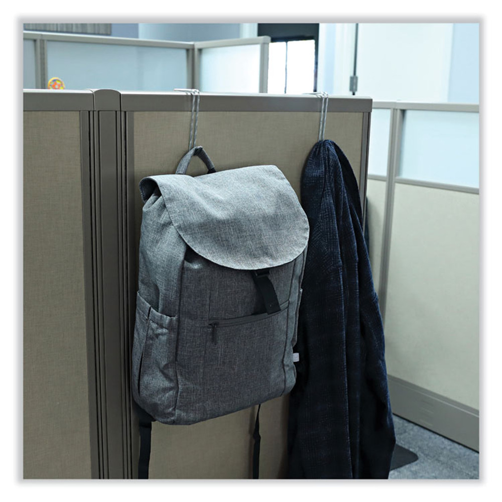 ALERA CH1SR Single Sided Partition Garment Hook, Steel, 0.5 x 3.13 x 4.75, Over-the-Door/Over-the-Panel Mount, Silver, 2/Pack