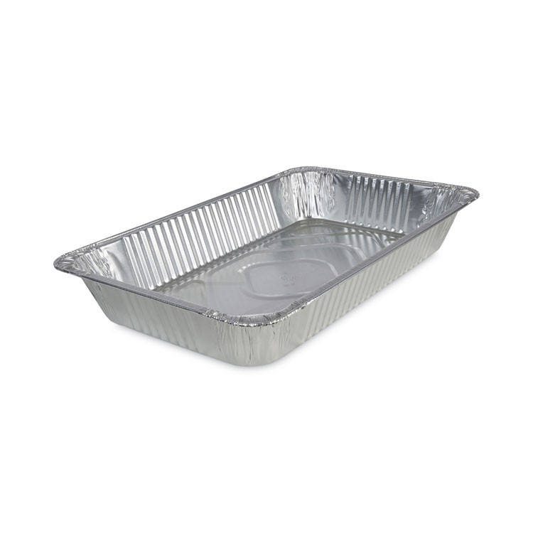 BOARDWALK STEAMFLDP Aluminum Steam Table Pans, Full-Size Deep, 620 Gauge, 3.19" Deep, 12.81 x 20.75, 50/Carton