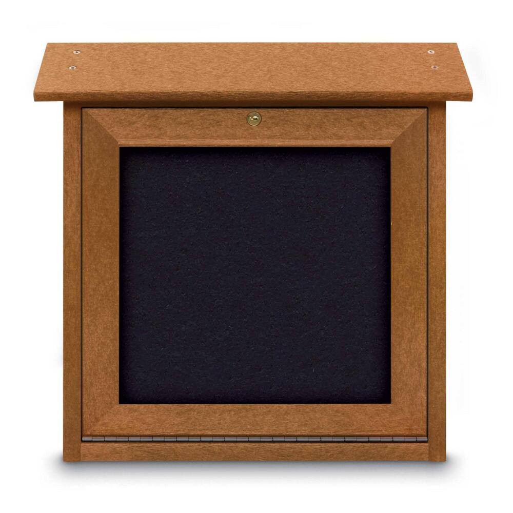 United Visual Products UVDSSM1818-CEDA Enclosed Recycled Rubber Bulletin Board: 18" Wide, 18" High, Rubber, Black