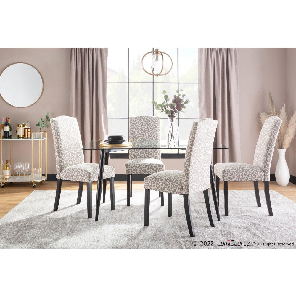 LUMISOURCE, LLC DC-LEOPARD BKGY2 LumiSource Leopard Contemporary Dining Chairs, Gray/Black, Set Of 2 Chairs