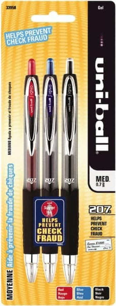 Uni-Ball 33958PP Retractable Pen: 0.7 mm Tip, Assorted Ink