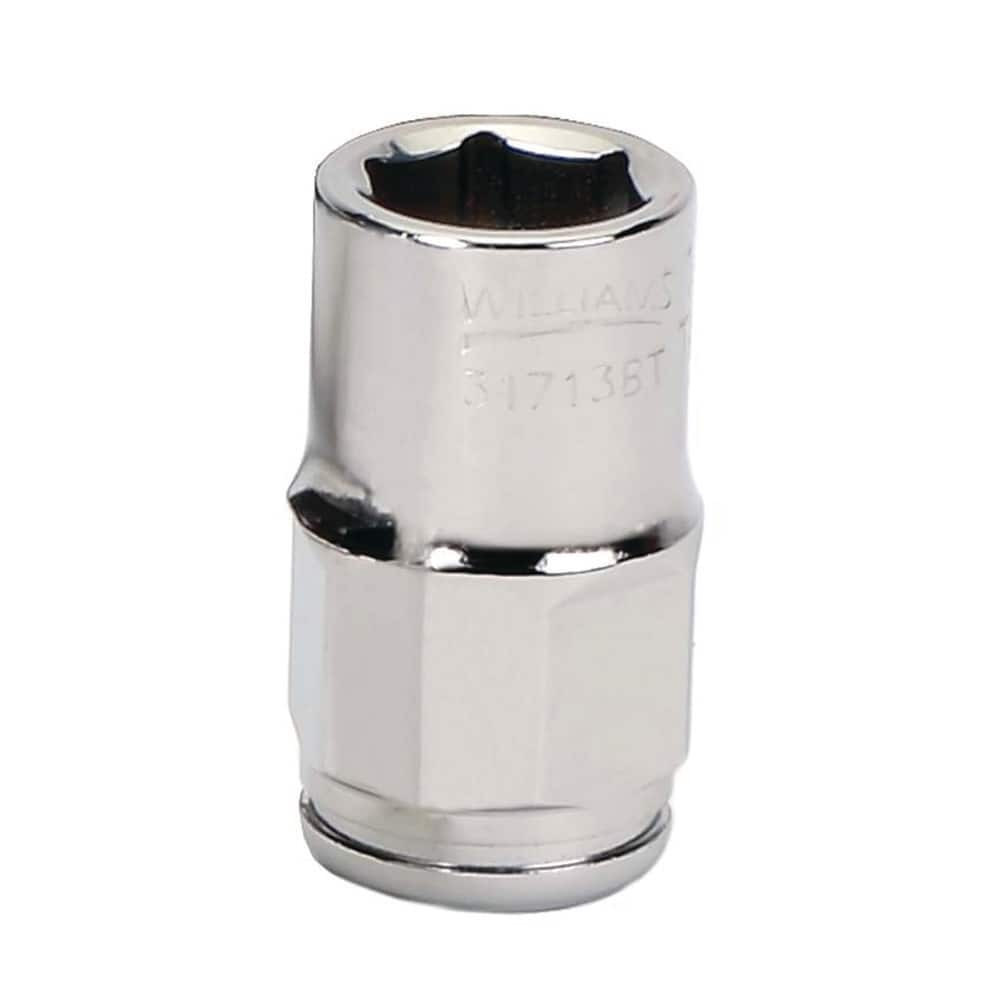 Williams 31712BT Hand Sockets; Socket Type: Non-Impact ; Drive Size: 3/8 ; Drive Style: Square ; Number Of Points: 6 ; Overall Length (Inch): 1-7/16in ; Overall Length (Decimal Inch): 1.437