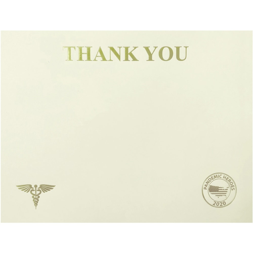 FIRST BASE, INC FST83720 St. James Premium-Weight Certificates - 65 lb Basis Weight - "Thank You" - 8.5in Width x 11in Length - Inkjet, Laser Compatible - Ivory, Gold Foil - 25 / Pack - TAA Compliant