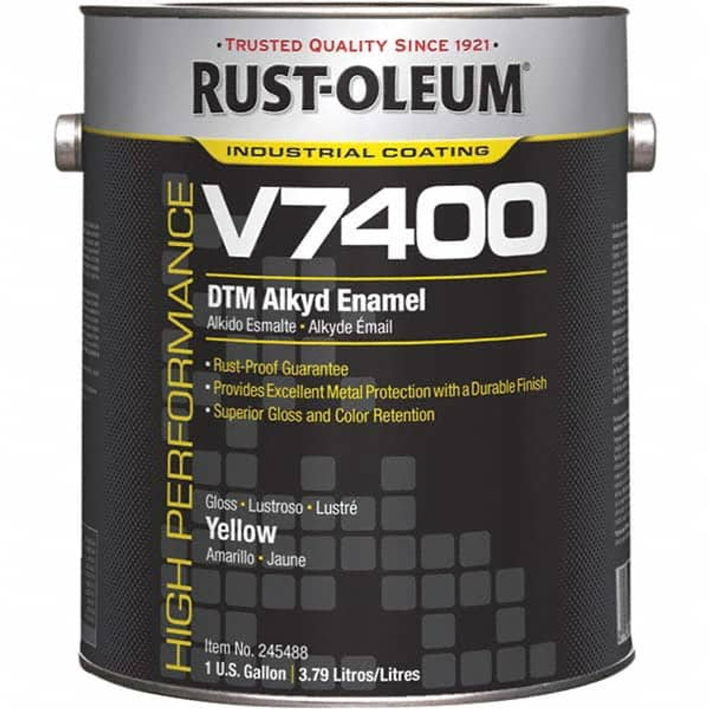 Rust-Oleum 245488 Industrial Enamel Paint: 10 gal, Gloss, Yellow