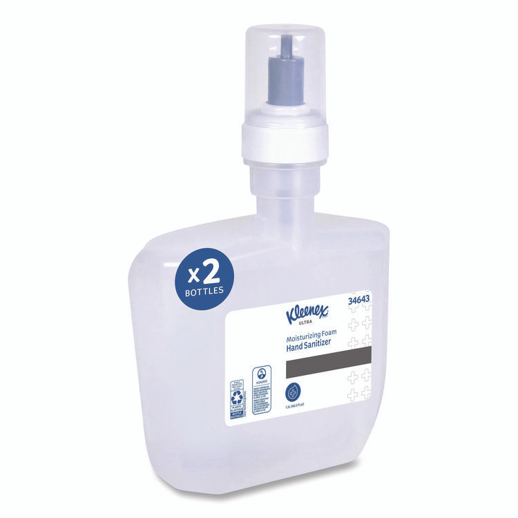 KIMBERLY-CLARK PROFESSIONAL Kleenex® 34643 Ultra Moisturizing Foam Hand Sanitizer, 1,200 mL Cassette, Unscented, 2/Carton