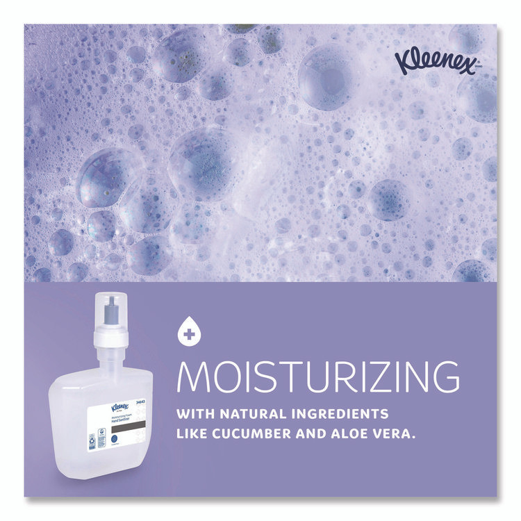 KIMBERLY-CLARK PROFESSIONAL Kleenex® 34643 Ultra Moisturizing Foam Hand Sanitizer, 1,200 mL Cassette, Unscented, 2/Carton
