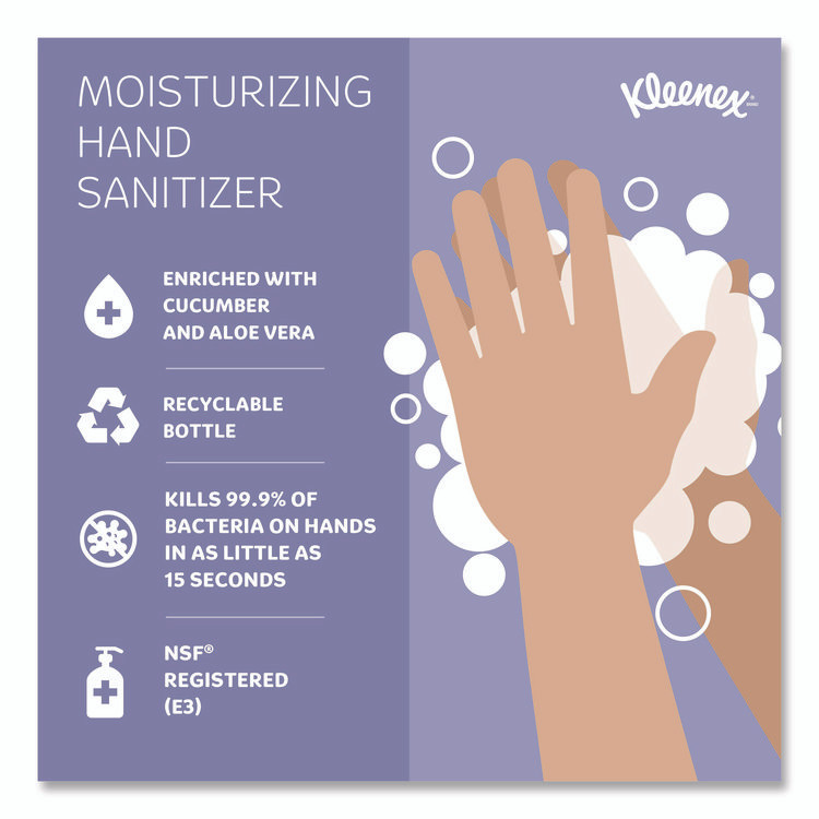 KIMBERLY-CLARK PROFESSIONAL Kleenex® 34643 Ultra Moisturizing Foam Hand Sanitizer, 1,200 mL Cassette, Unscented, 2/Carton