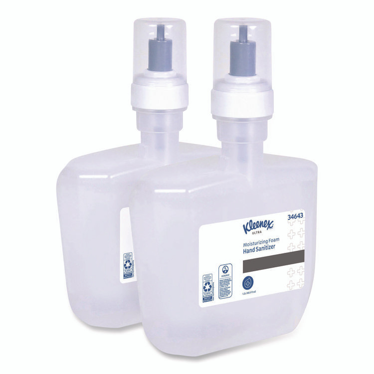 KIMBERLY-CLARK PROFESSIONAL Kleenex® 34643 Ultra Moisturizing Foam Hand Sanitizer, 1,200 mL Cassette, Unscented, 2/Carton