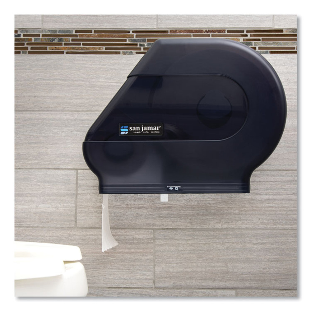 CFS BRANDS San Jamar® R6500TBK Quantum 12"-13" JBT Dispenser, Classic, 22 x 5.88 x 16.5, Transparent Black Pearl