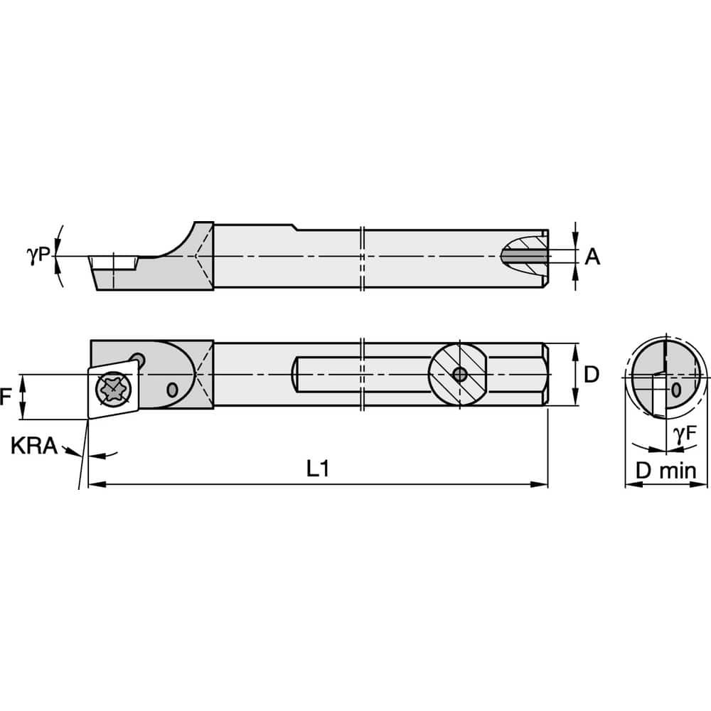 Widia 2832172 Indexable Boring Bars; Minimum Bore Diameter (Decimal Inch): 0.2180 ; Maximum Bore Depth (Decimal Inch): 1.3125 ; Toolholder Style: CCBI ; Tool Material: Carbide ; Shank Diameter (Decimal Inch): 0.1875 ; Hand of Holder: Left Hand