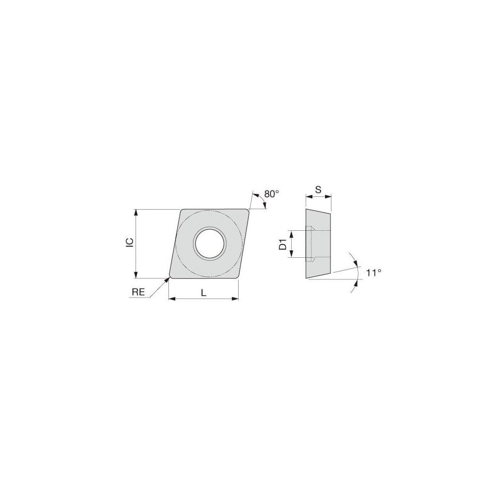 Tungaloy 6864712 Turning Insert: CPMT322CM T5115, Solid Carbide