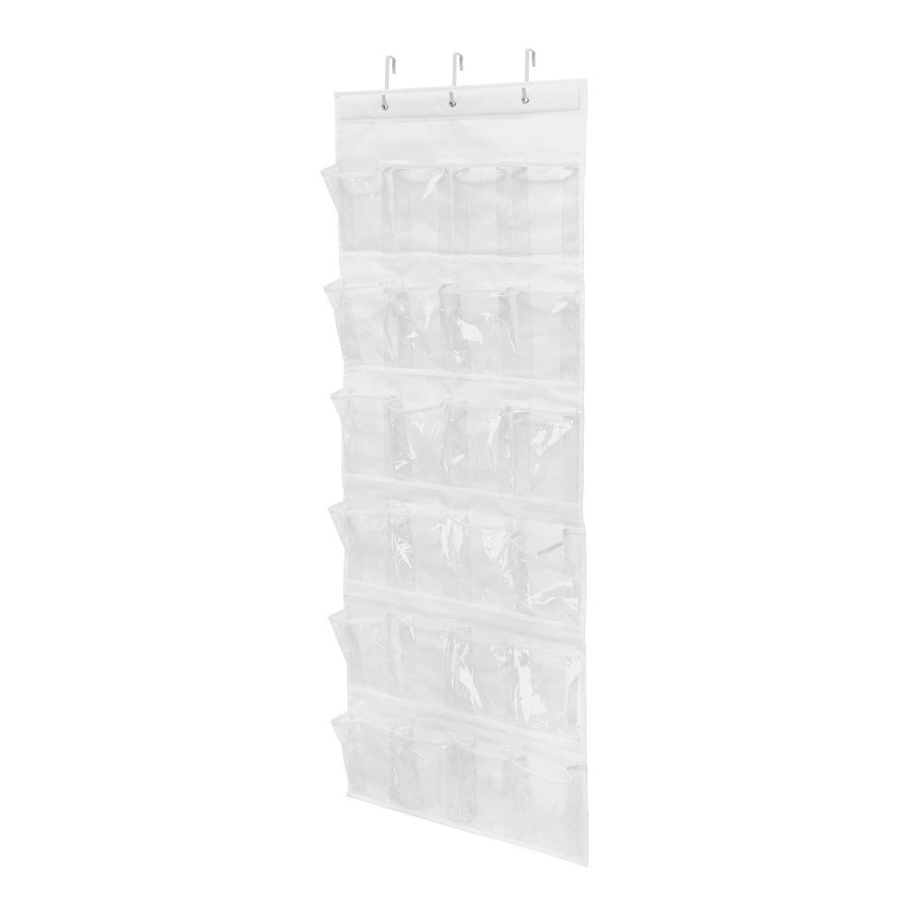 HONEY-CAN-DO INTERNATIONAL, LLC SFT-01242 Honey-Can-Do Over-The-Door 24-Pocket Closet Organizer, 57inH x 21inW x 2 1/2inD, White