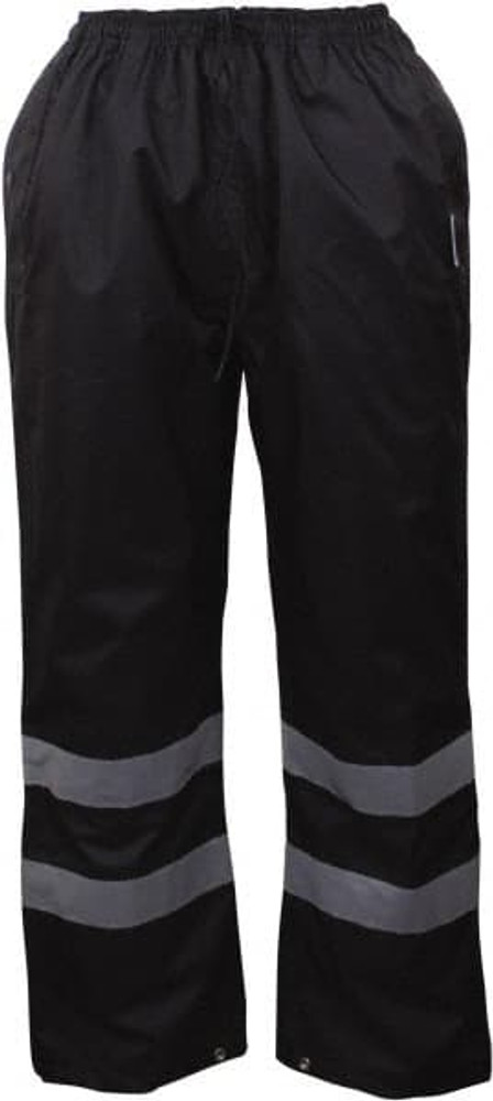 Reflective Apparel Factory 700STBKSM Rain Pants: Polyester, Drawcord Closure, Black, Small