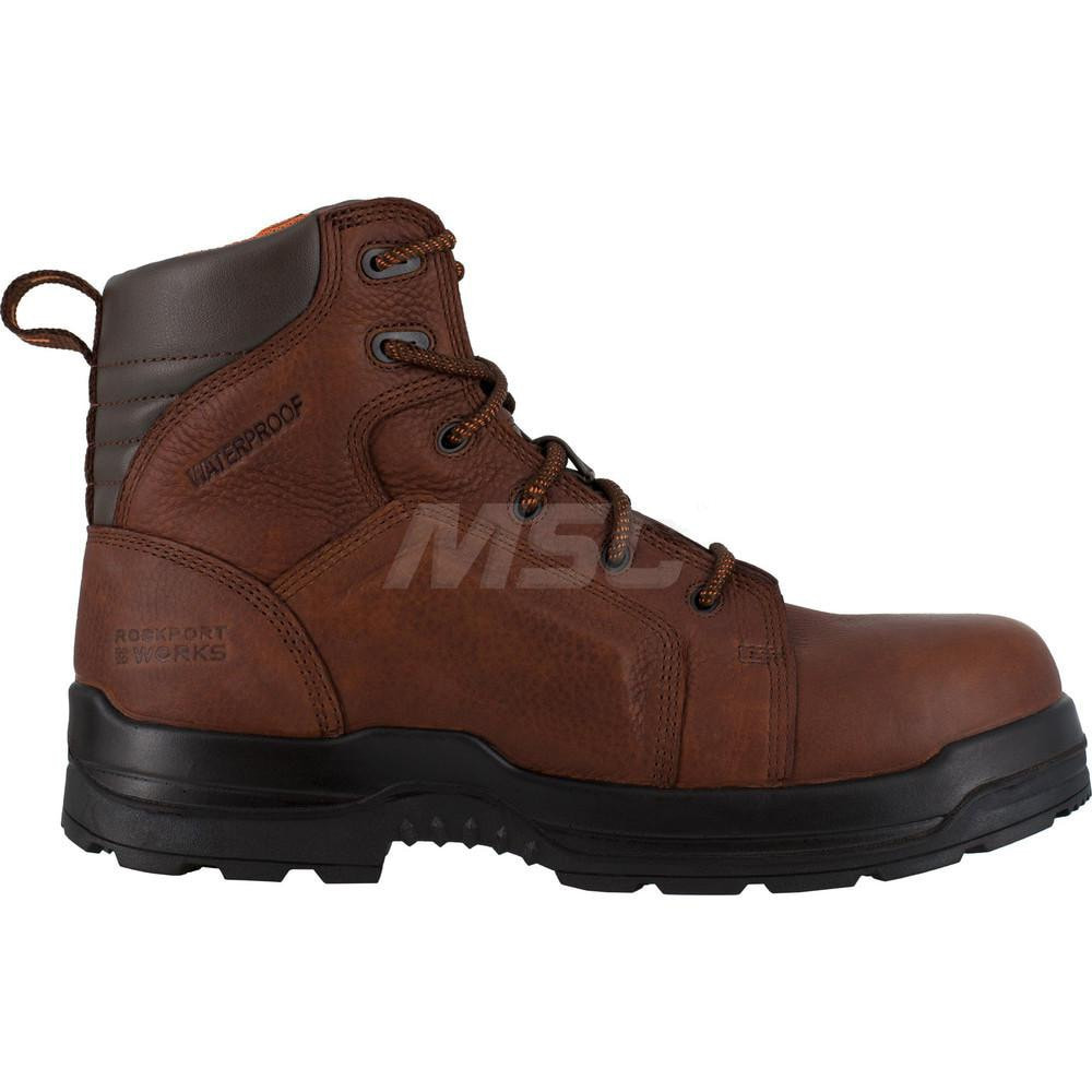 Rockport Works RK664-M-08.5 Work Boot: 6" High, Leather, Composite Toe