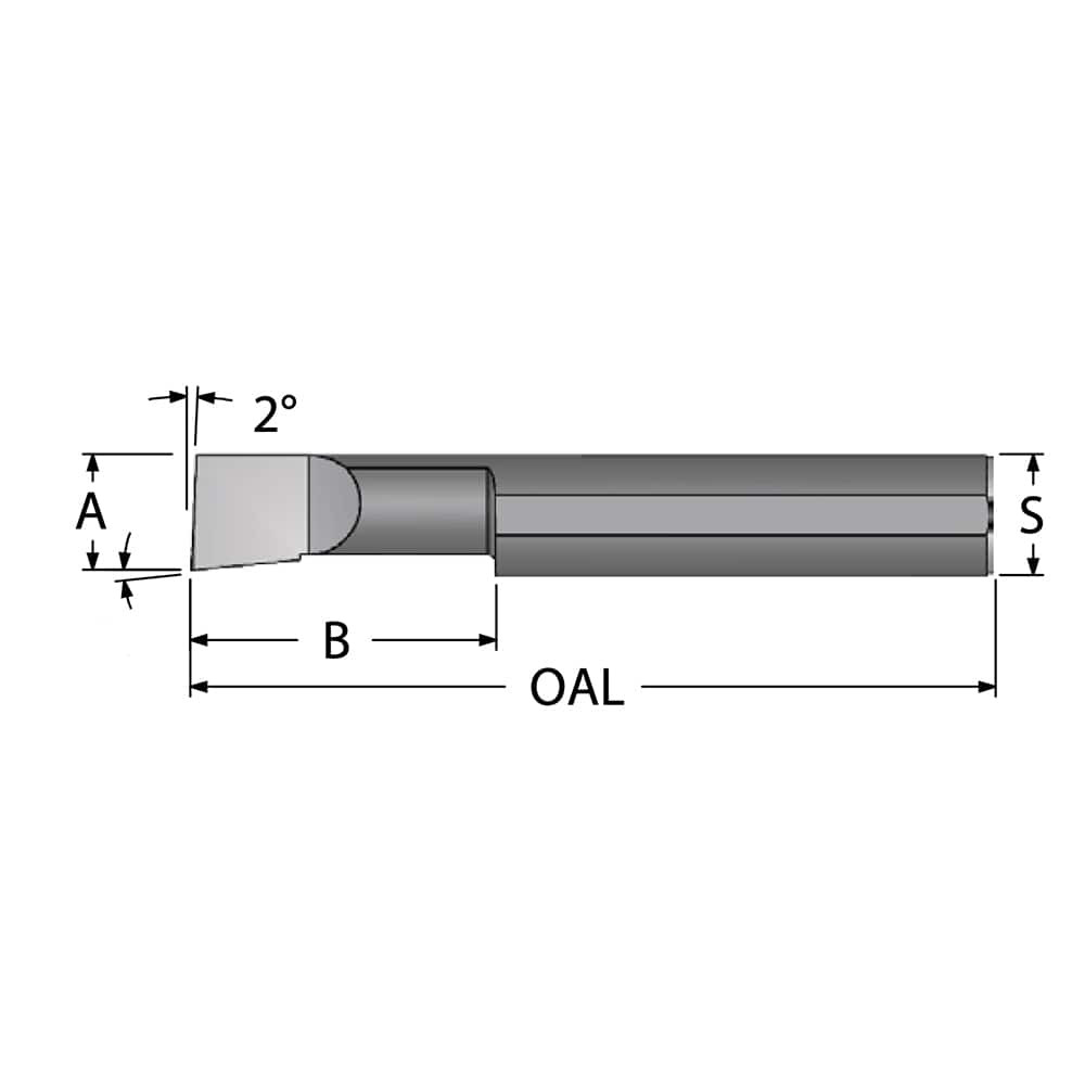 Scientific Cutting Tools B050200 Boring Bar: 0.05" Min Bore, 13/64" Max Depth, Right Hand Cut, Submicron Solid Carbide