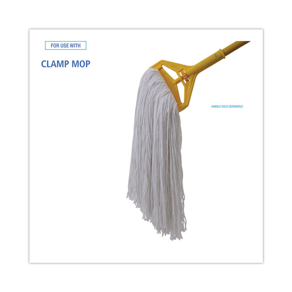 BOARDWALK 232R Mop Head, Premium Standard Head, Rayon Fiber, 32 oz, White, 12/Carton