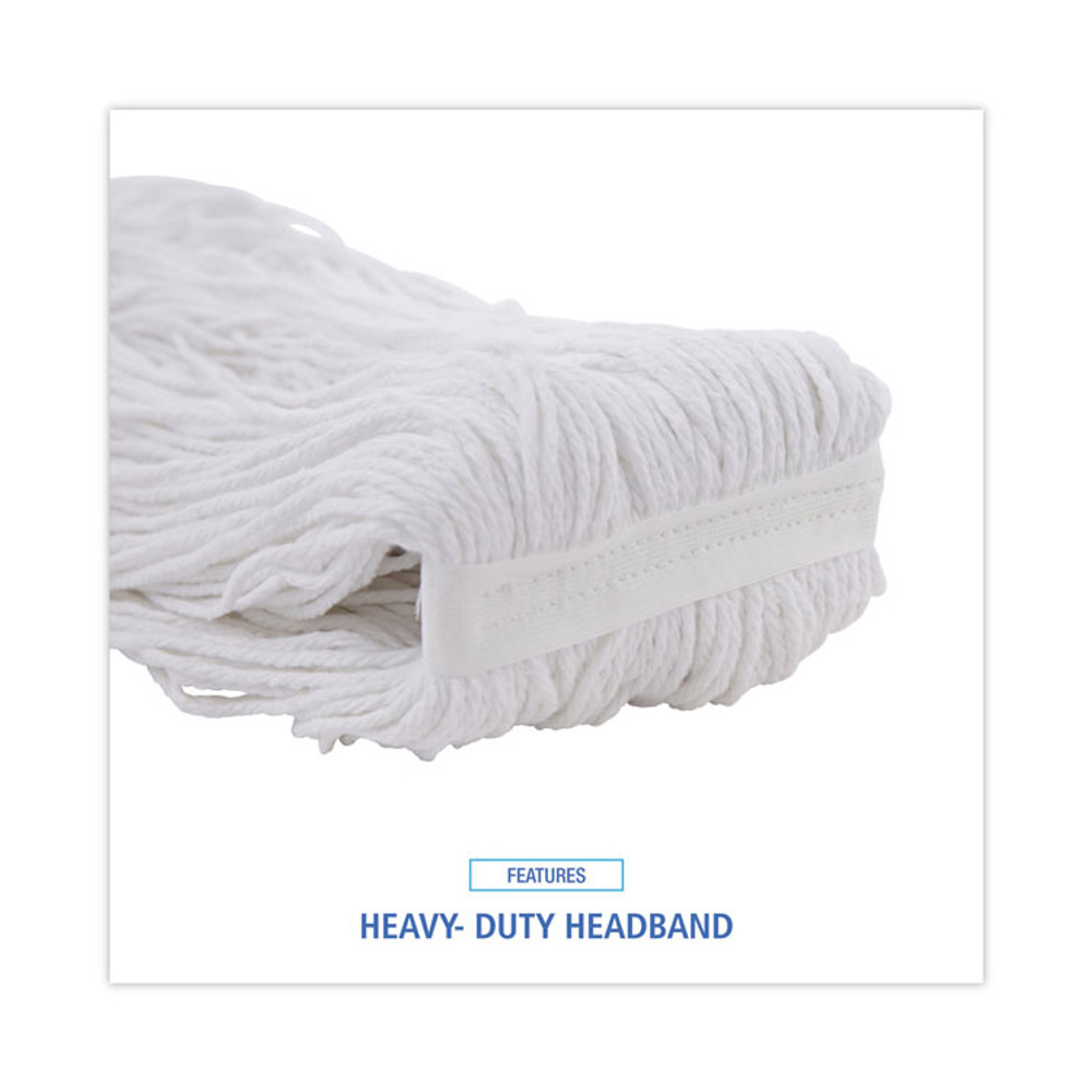 BOARDWALK 232R Mop Head, Premium Standard Head, Rayon Fiber, 32 oz, White, 12/Carton