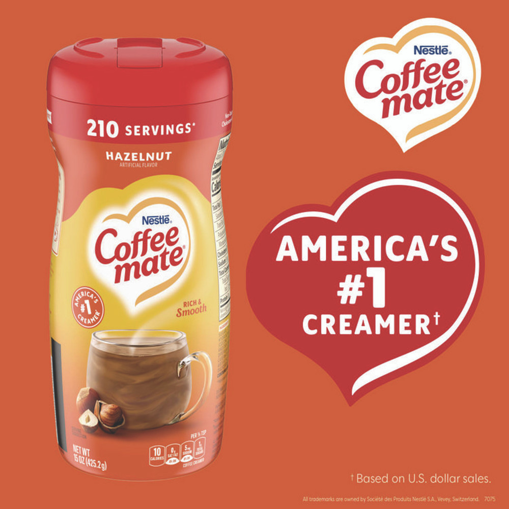 NESTLE Coffee mate® 12345 Hazelnut Creamer Powder, 15oz Plastic Bottle