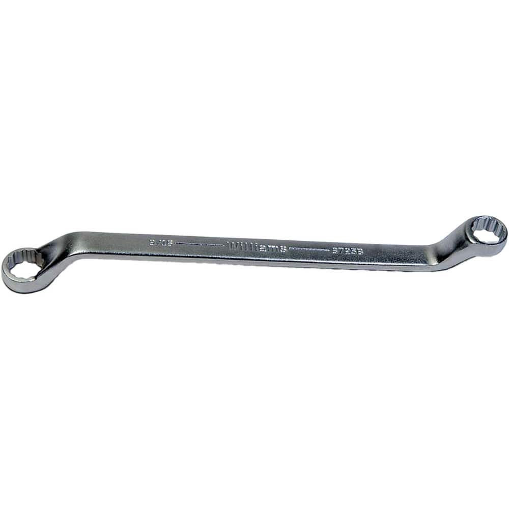 Williams JHW8729A Box Wrenches; Wrench Type: Offset Box End Wrench ; Size (Decimal Inch): 11/16 x 13/16 ; Double/Single End: Double ; Wrench Shape: Straight ; Material: Steel ; Finish: Satin; Chrome