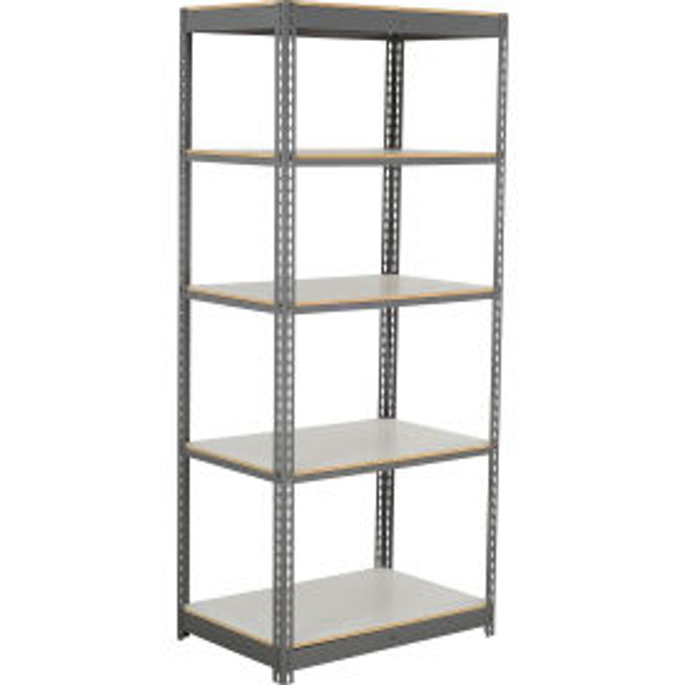 Global Industrial 5 Shelf Standard Duty Boltless Shelving Starter 36""Wx18""Dx96""H Laminate Deck p/n B3165828