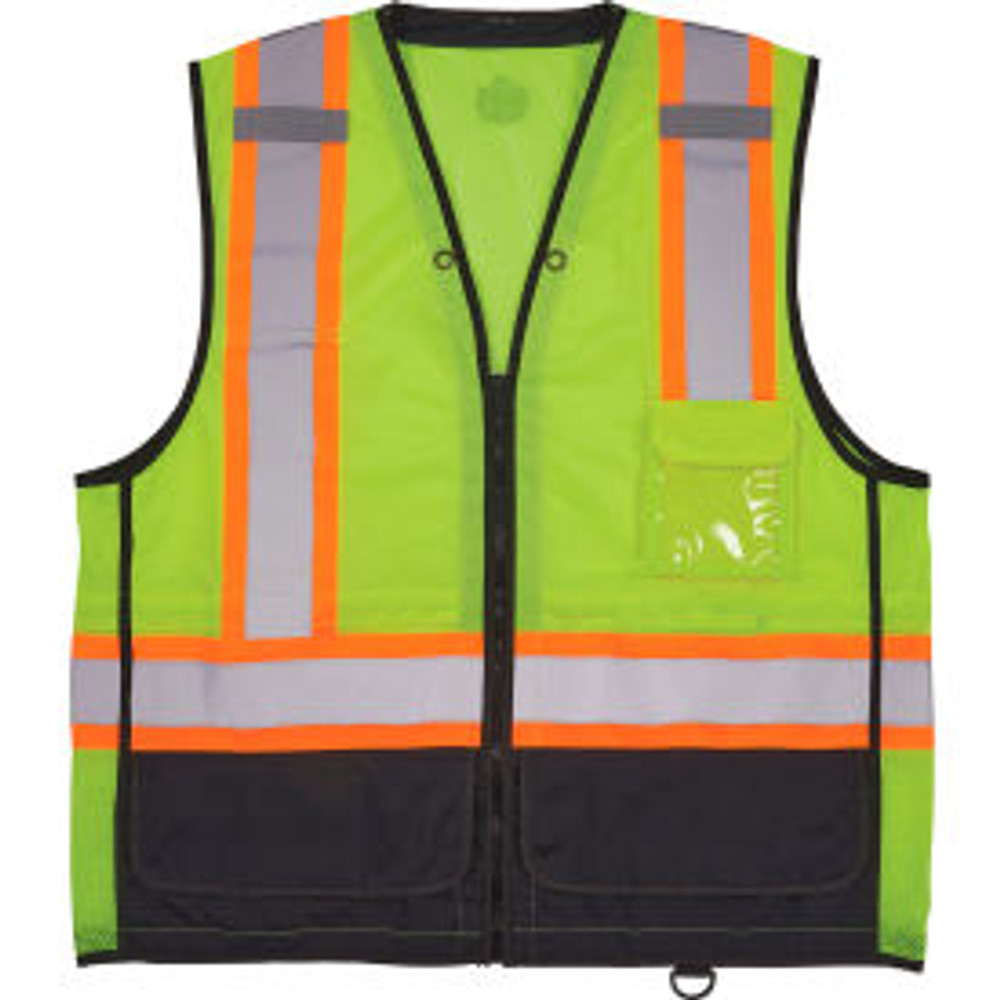 Ergodyne® GloWear® 8251HDZ-BK Two Tone Hi-Vis Safety Vest ANSI Class 2 4XL/5XL Lime p/n 23039
