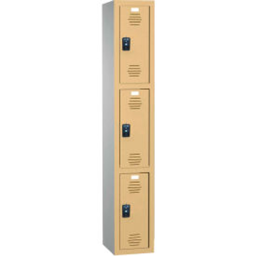 Asi Group ASI Storage Traditional 3-Tier 3 Door Plastic Locker 15""W x 15""D x 60""H Charcoal Assembled p/n 11-931515600 9237