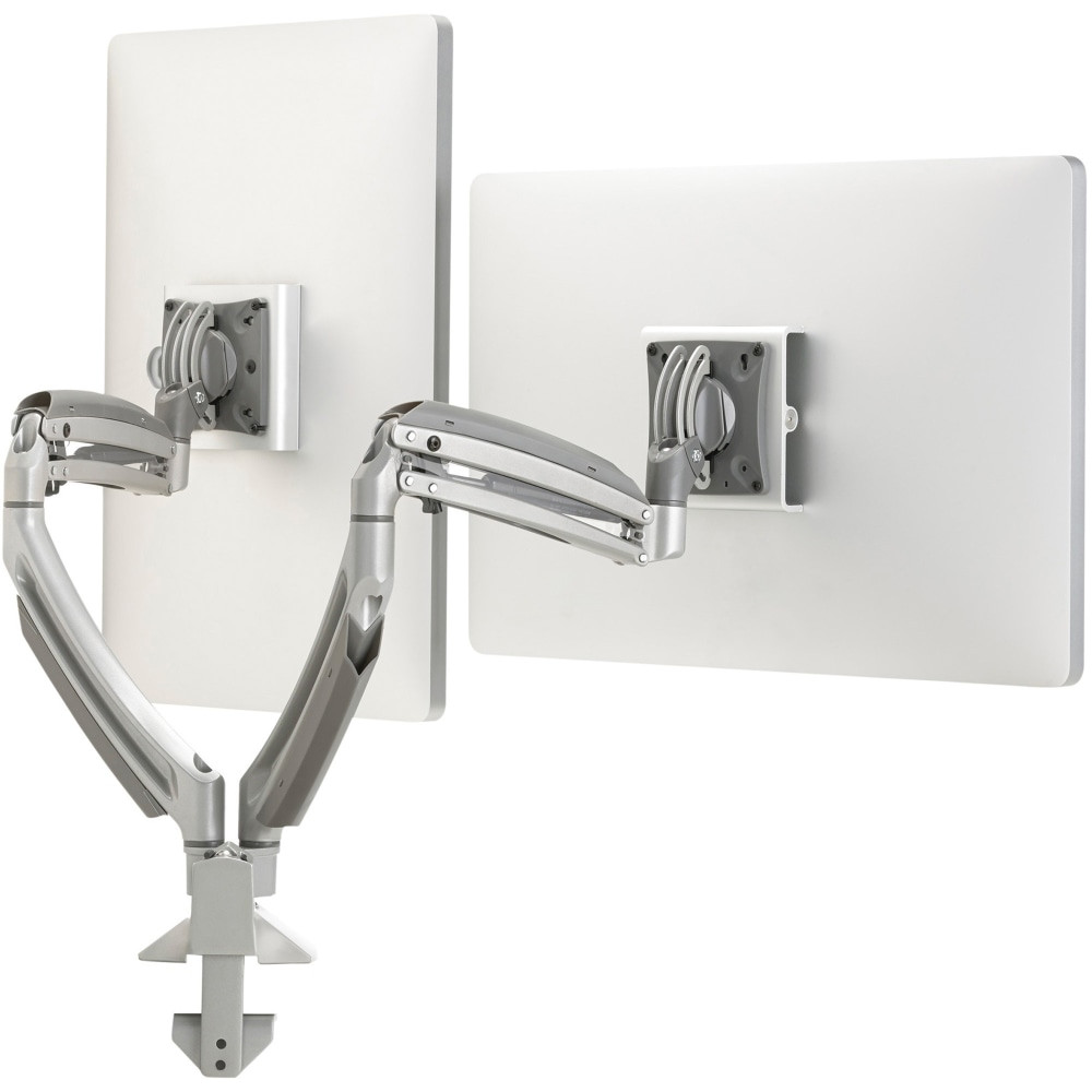 CHIEF MFG INC Chief K1D220S  Kontour Dual Desk Arm Mount - For Displays 10-38in - Silver - Height Adjustable - 2 Display(s) Supported - 10in to 30in Screen Support - 50 lb Load Capacity - 75 x 75, 100 x 100 - VESA Mount Compatible - 1 Each